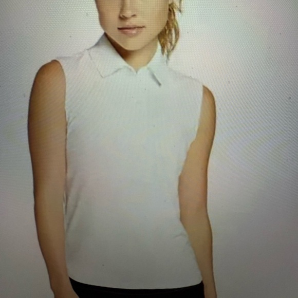 NWT Walter Hagen Clubhouse Pique Sleeveless Golf polo in white - Picture 1 of 10